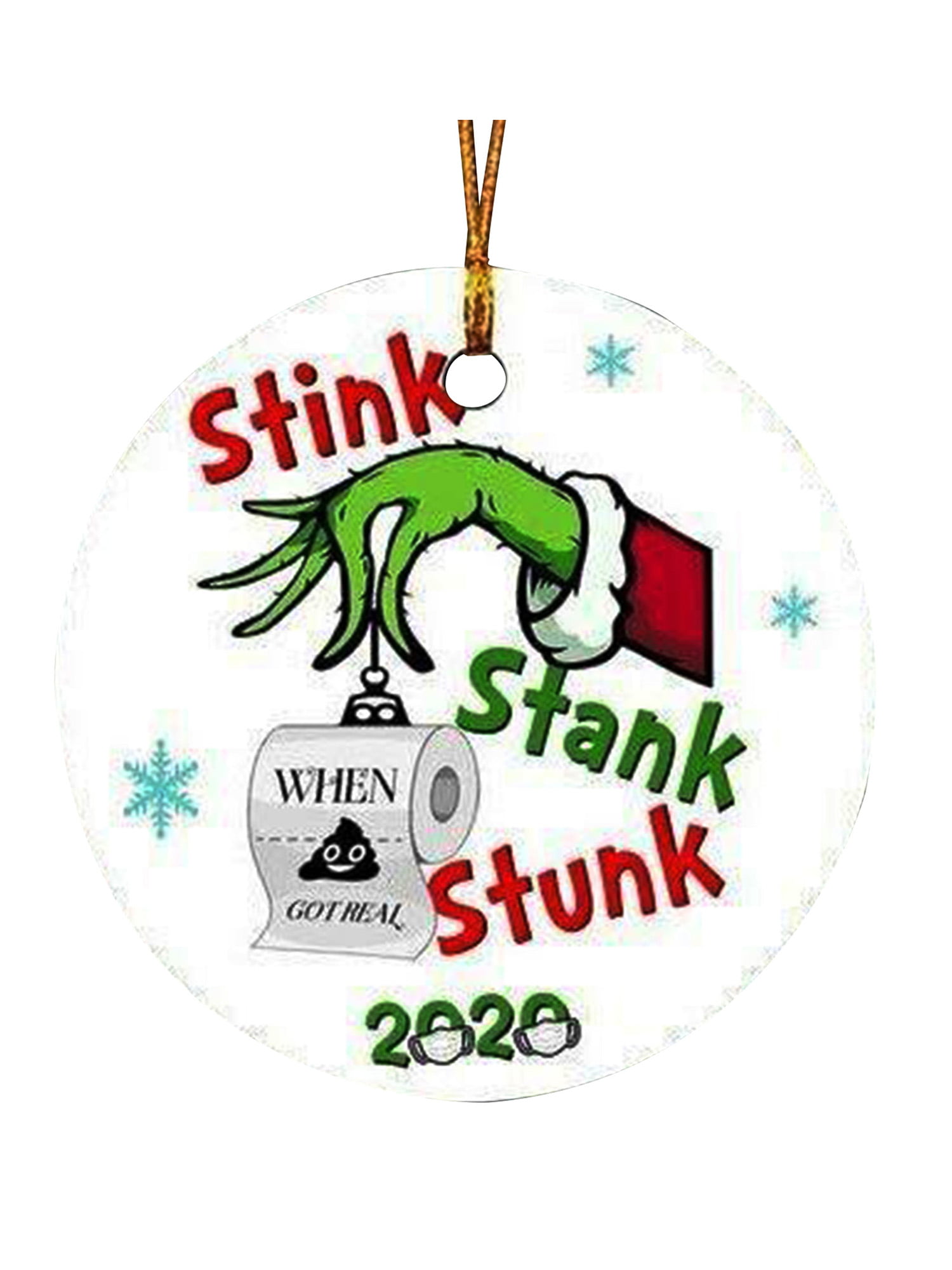 Nymerianoble 2021 Stink Stank Stunk Grinch Christmas Ornaments Home Decor Two Sided Printing Ceramics Mother Father Sister Gifts