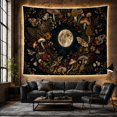 thumbnail image 5 of Mushrooms and Moths with Full Moon and Woodland Flora Mystical Vintage for Nature Lovers Botanical Illustration Art, Housewarming Gift Tapestry Wall Hanging for Bedroom and Living Room, 5 of 6
