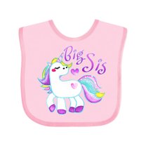 Inktastic Big Sis unicorn Girls Baby Bib