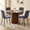 Blue Corduroy Chairs, variant on 5 Piece Round Dining Table Set - Mid-Century 47 inch Oak Dining Table with 4 Gray Velvet Chairs Set, Dinner Table & Chair with Metal Legs for Kitchen Dining Room, Apartment, Bedroom