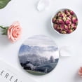 thumbnail image 4 of FMSHPON Mountain and Trees Oil Painting Style Set of 4 Round Coaster for Drinks, Absorbent Ceramic Stone Coasters Cup Mat with Cork Base for Home Kitchen Room Coffee Table Bar Decor, 4 of 6