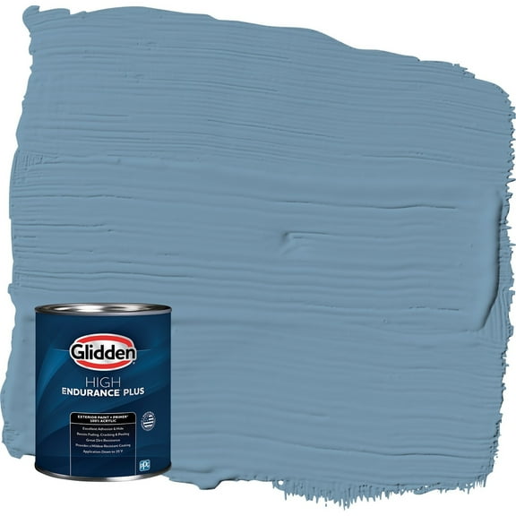 Glidden HEP American Anthem / Blue Satin Exterior Paint with Primer, 1 Quart