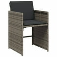 thumbnail image 4 of vidaXL 9 Piece Patio Dining Set with Cushions Gray Poly Rattan, 4 of 9
