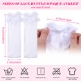 thumbnail image 3 of relayinert White Lightweight Women Lace Socks With Bow For Chic Look Stretchy Opaque Ruffle Lace Socks 1Set, 3 of 6