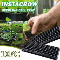 Holloyiver 10-Pack Seed Starter Kit, 105 Cell Seedling Trays, Gardening Germination Plastic Plant Growing Trays Nursery Pots, Mini Plant Trays Grow Kit Tray Starting Trays for Seedling Germination