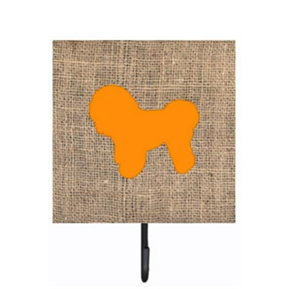 Bichon Frise Burlap And Orange Leash Or Key Holder