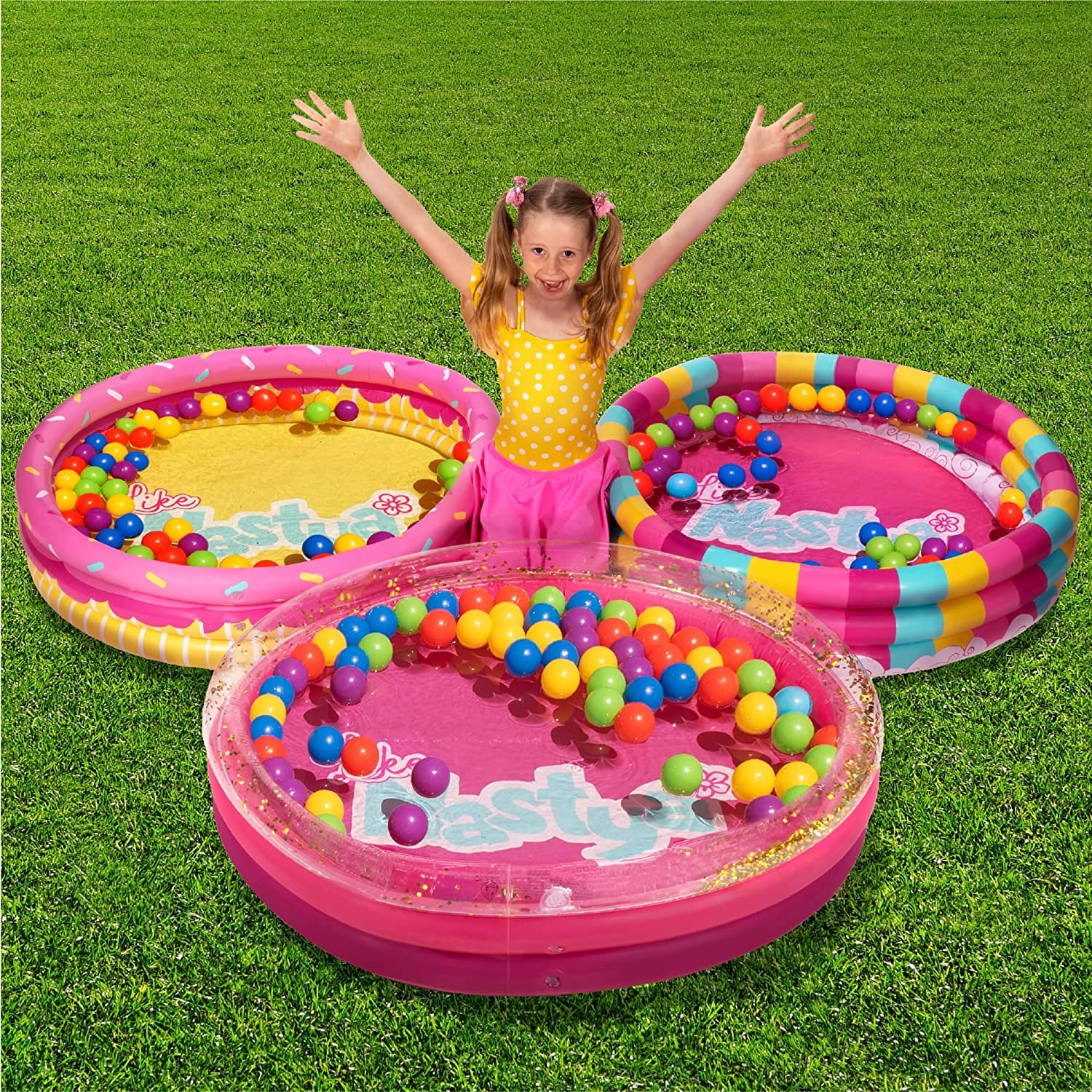 Sloosh 3 Pack Like Nastya Inflatable Kiddie Pool for Kids, 45" x 10