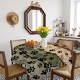 thumbnail image 3 of Grey Green Dog Paws Table Cloth Waterproof Tablecloths, Farmhouse Vintage Modern Brown Wood Tablecloth Dining Table Cover for Kitchen Party Tabletop Outdoor, Square Tablecloth 60x60 Inch, 3 of 9