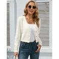 thumbnail image 2 of Yesfashion women's short cardigan V-neck long sleeve soft knit ribbed short top shawl sweater, 2 of 5