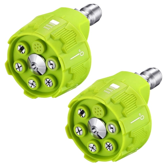 2 Pack 6 in 1 Pressure Washer Nozzles with 1/4 Inch Quick Changeover and Adjustable Plug Connect, 4000 Psi