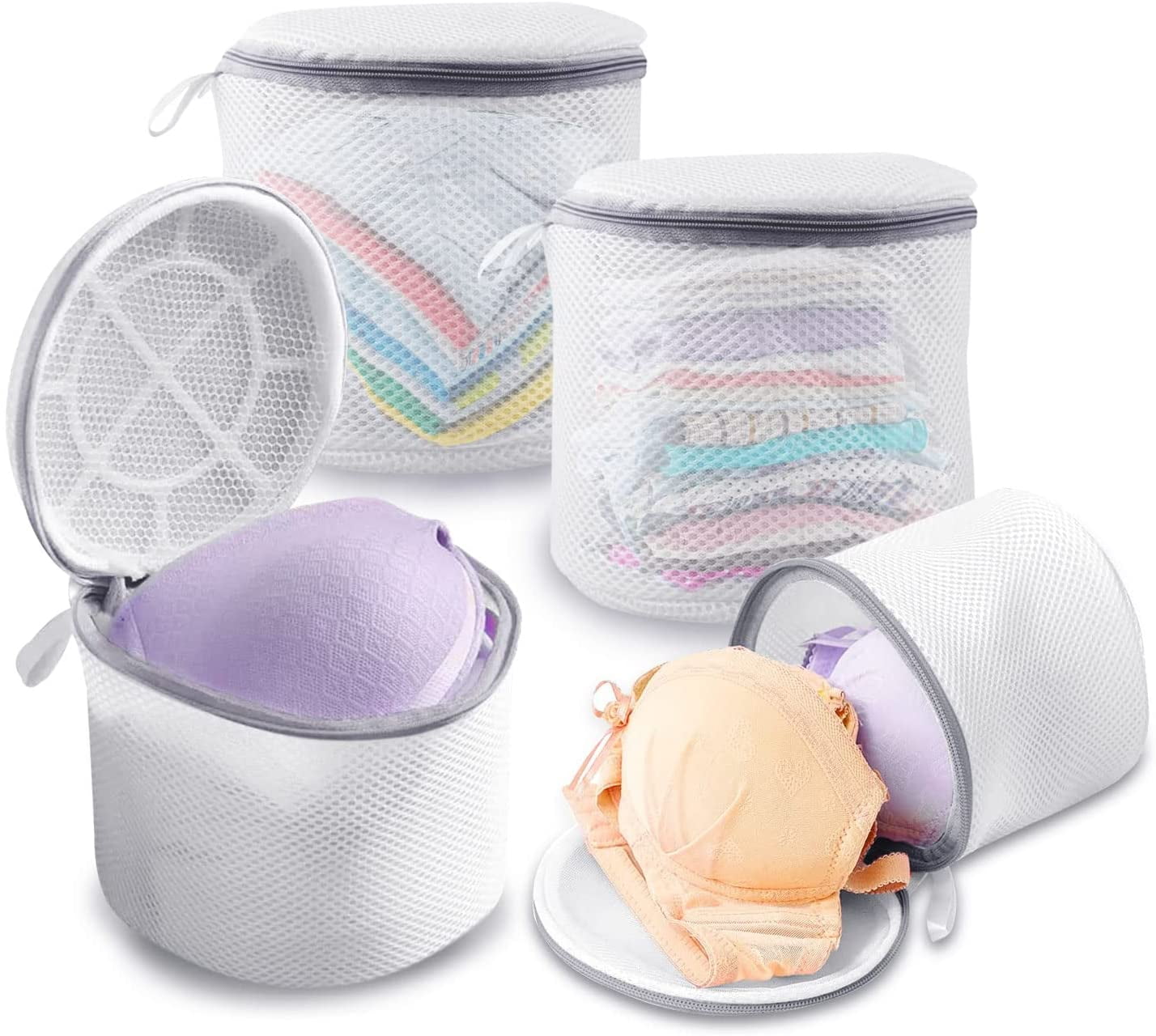 Bra Laundry Bags for Washing Machine, 4PCS Laundry Bags with Zipper Bra