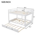 thumbnail image 2 of Harper & Bright Designs Queen over Queen Bunk Bed with Trundle, Wooden Queen Size Bunk Beds with Ladder and Guardrail, White, 2 of 14