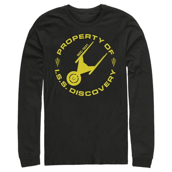 Men's Star Trek: Discovery Property of ISS Discovery  Long Sleeve Shirt Black Small