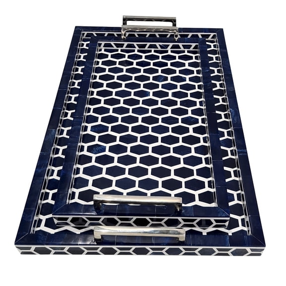 collectiblesbuy Serving Tray Inlay Designers Tray Decorative Rustic Bone Inlay Handmade