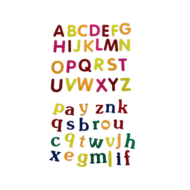 KAKOWELY 52pcs/2 Set Felt English Letters Sticker Patch Adhesive Embroidered Non-woven Sewing Sticker Clothes Dress Hat Jeans DIY Accessory (Capital, Lower Case Style),1.57X"X1.57"(LxW)