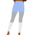 thumbnail image 3 of QATAINLAV Womens Fashion Color Block Tight Leggings Gym Casual High Waist Yoga Pant Full Length Seamless Tummy Control Workout Legging Pants Sky Blue XXL Mother's Day Gifts, 3 of 4