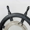 thumbnail image 5 of Nagina International Premium Matte Black Ship Wheel | Aluminum Porthole Mirror | Captain Maritime Beach Home Decor Gift (36 Inches), 5 of 6