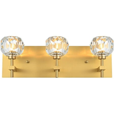 

Elegant Lighting 3509W18G Graham Gold & Clear 3-Light Bathroom Wall Light Sconce