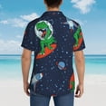 thumbnail image 6 of Balery Dinosaur Astronaut Space Surfing Print Men's Hawaiian Shirts Short Sleeve Beach Shirt Relaxed Fit Vacation Button Down Shirts-Medium, 6 of 9