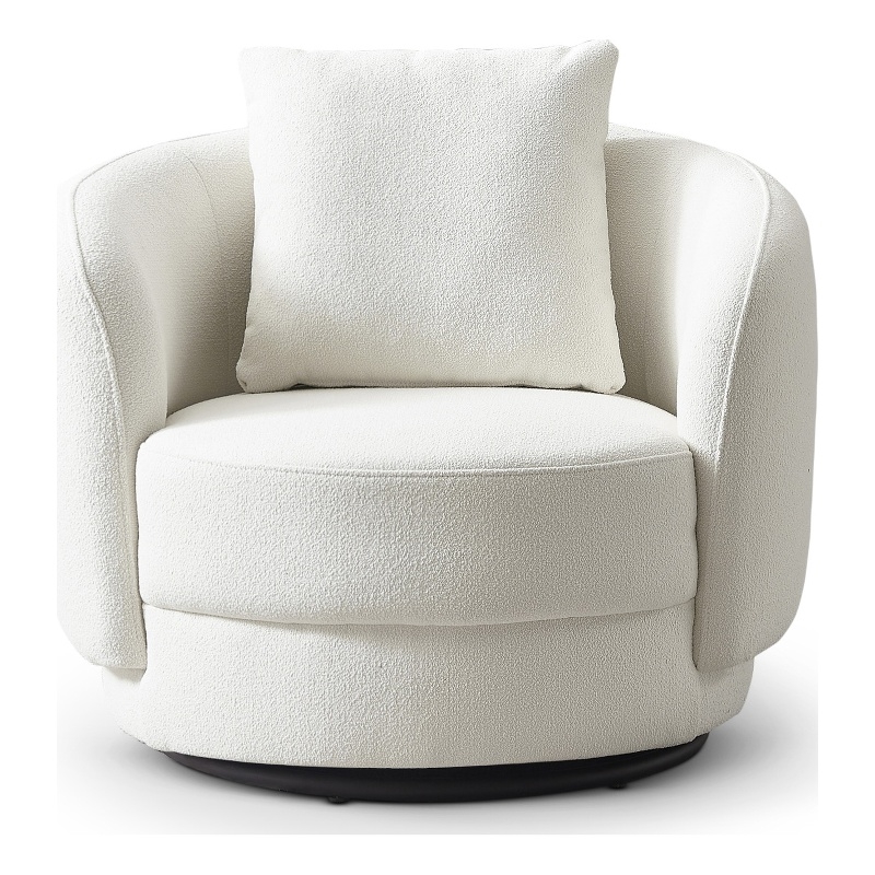 Perto Mid Century Modern Ivory Fabric Accent Armchair - Walmart.com