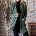 thumbnail image 6 of Wancir Women Hooded Zip UP Cardigan Cable Knit Sweaters Solid Color Chunky Long Sweater Coats, 6 of 9