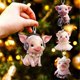 thumbnail image 3 of Acrylic Cartoon Pig Hanging Decoration With Bead Chain Car Rearview Mirror Pig Ornament Keychain Backpack Animal Pendant Birthday Gift Jikaix, 3 of 5