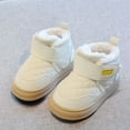 thumbnail image 2 of Kids Boots Winter Girls Water Resistant Thermal Insulated Ankle Booties Solid Color Short Boots Outdoor Play Footwear for Toddler Kids Cold Weather Girls Winter Boots White 18 Months-24 Months, 2 of 5