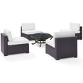 thumbnail image 3 of Crosley Biscayne 5 Piece Wicker Patio Fire Pit Set in Brown and White, 3 of 6