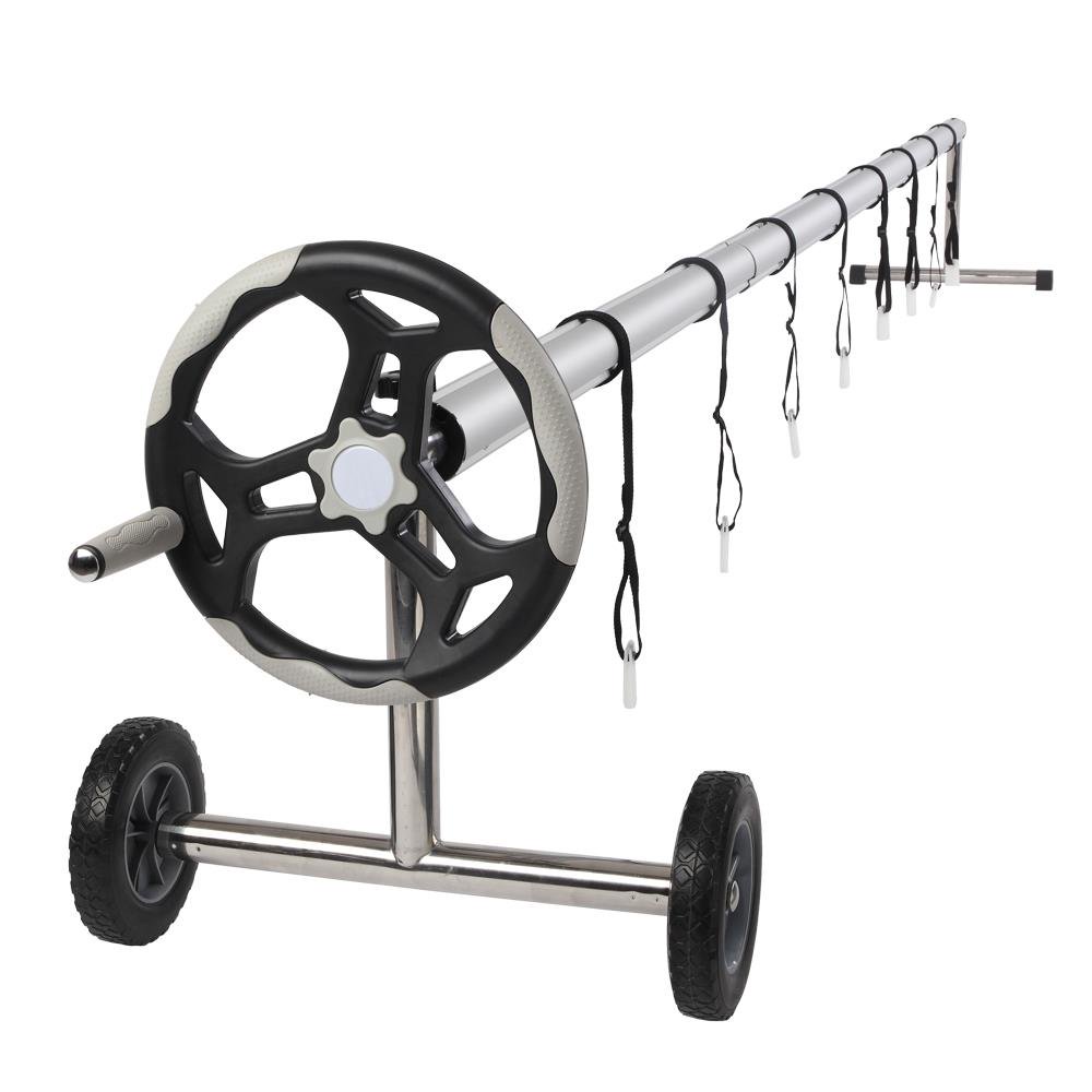 UBesGoo Swimming Pool Cover Reel Set 18 FT Aluminum Inground Solar