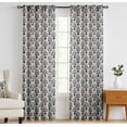 thumbnail image 2 of Vargottam 84 Inch Rod Pocket/Back Tab Cotton Curtains for Windows and Doors - Light Filtering Cotton - Light Filtering Drapes For Doors - Set of 2 Panels, 52"x84" - Floral Block Print (White), 2 of 8