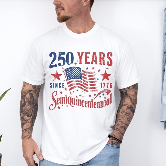 Retro USA 250th Anniversary T-Shirt – Patriotic Independence Day Flag Tee
