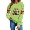 thumbnail image 5 of Christmas Sweatshirts for Womens Long Sleeve Crew Neck Christmas Print Sweatshirt Holiday Long Sleeve Pullover Tops, 5 of 6