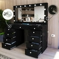 thumbnail image 4 of Boahaus Orla Black Vanity Desk with 11 Drawers and Crystal Ball Knobs, 4 of 9