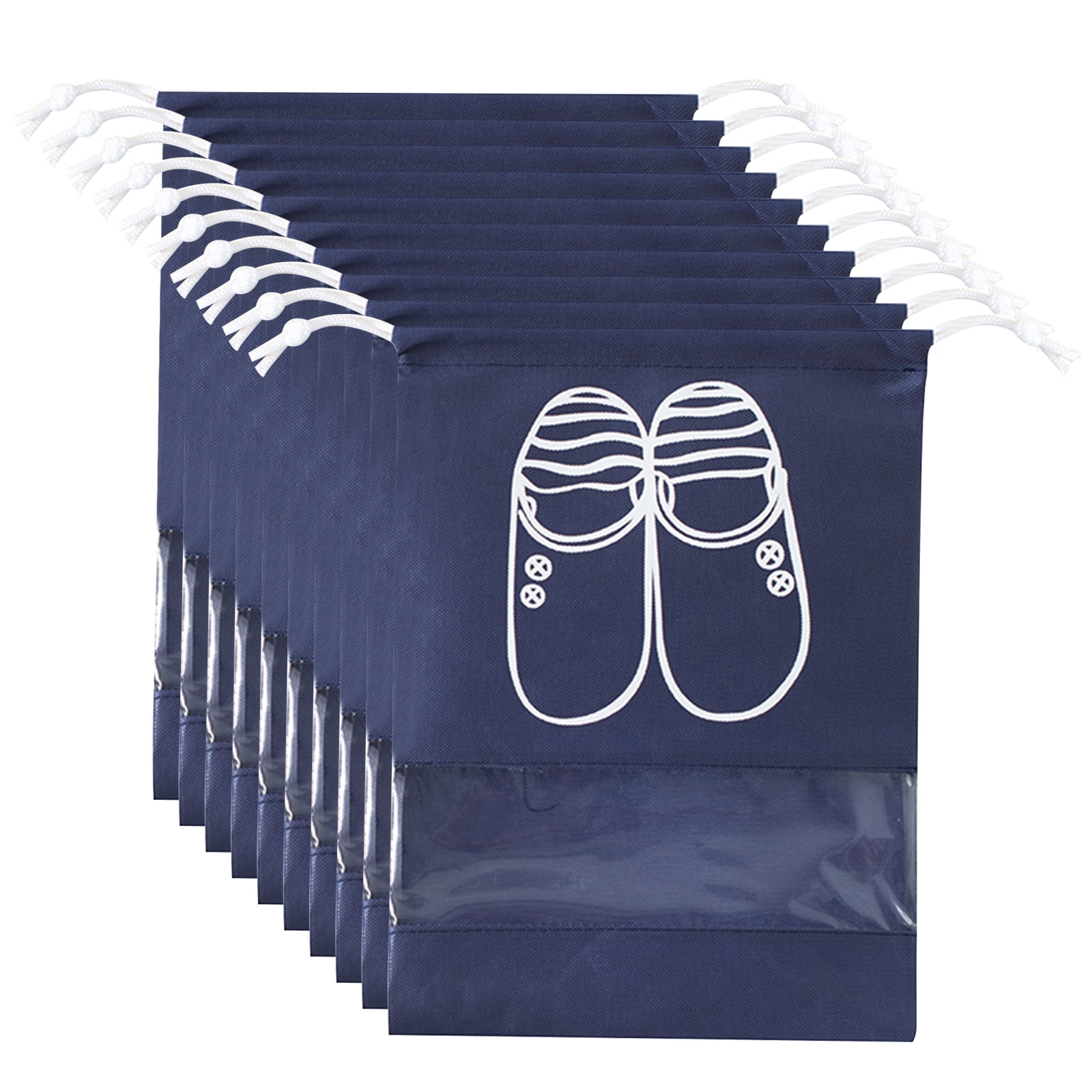 10Pcs Portable Drawstring Shoes Clear Storage Bag Dustproof Bags Travel Pouch