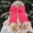 thumbnail image 4 of Motique Accessories Jumbo Hair Bow Pony with Tails for Adult Females and Girls (Neon Pink), 4 of 4