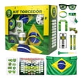 thumbnail image 2 of NOUGFVZP Brazil Soccer Fan Kit, 12-Piece Brazil National Team Cheer Set, Kit Torcedor Brasil with Inflatable Sticks, Headband, Scarf, Sunglasses & More for World Cup & Football Games, 2 of 8