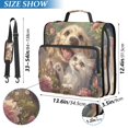 thumbnail image 3 of Haosy 3 Ring Zipper Binder with Shoulder Strap Waterproof Trapper Keeper 2 Inch D-Ring 500 Sheets Capacity, Dog Cat in Flowerbed, 3 of 8