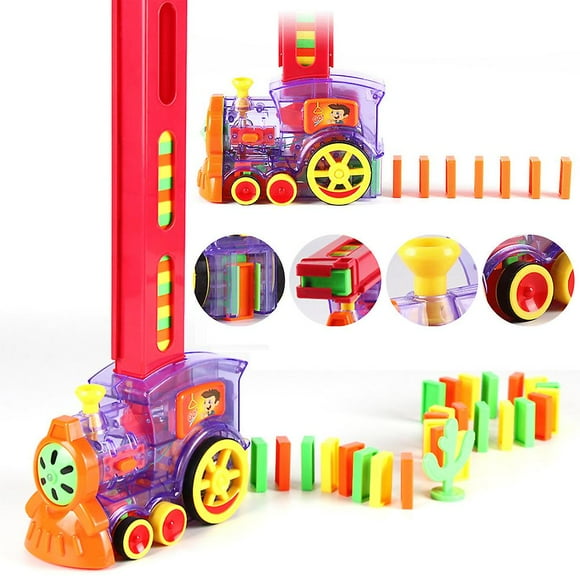 Domino Train Set Fun Domino Rally Train Building Stacking Domino Edupetional Creative Toy teenagers Gift