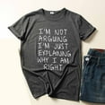 thumbnail image 4 of Jacenvly 2024 new plus size womens clothes Leisure Women's Casual T-Shirt Funny Letter Printed Short Sleeve Tees breathable round neck blouse t-shirts womens summer Dark Gray, 4 of 4