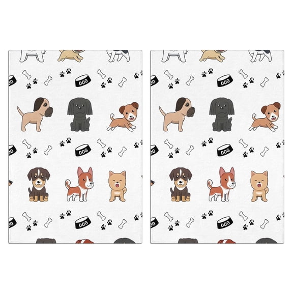 2 Pcs Funny Kitchen Towels,Cute Dogs Microfiber Dish Towels,Kitchen Tea Towels,Kitchen Towel Set (18" X 26")