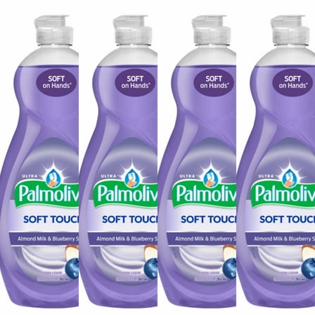 4 Ultra Palmolive Soft Touch Almond Milk & Blueberry Scent Dish Soap, Detergent 8 oz.Each