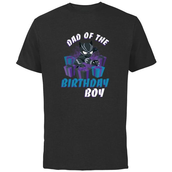 Marvel Black Panther Family Party Dad of the Birthday Boy - Short Sleeve Cotton T-Shirt for Adults - Customized-Black