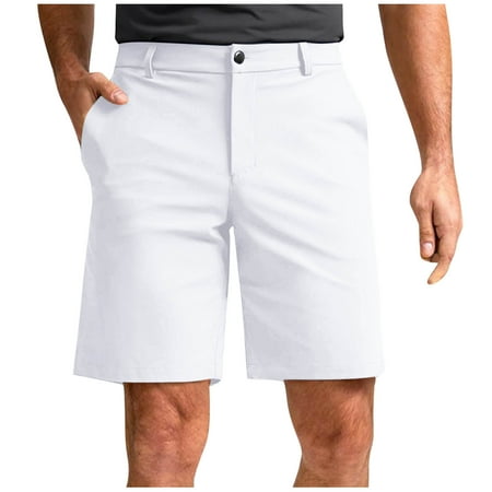 Men Casual Dress Shorts Elastic Waist Quick Dry Lightweight Khaki Travel Golf Work Stretch Comfort Fit Breathable