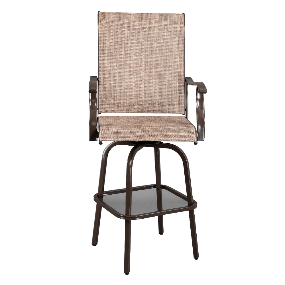 Lowestbest 2PCS Swivel Chair, High-end Bar Chair, Wrought Iron Swivel Bar Chair Patio Swivel Bar Stools, Brown Lowestbest 2PCS Swivel Chair, High-end Bar Chair, Wrought Iron Swivel Bar Chair Patio Swivel Bar Stools, Brown