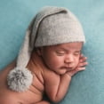 thumbnail image 6 of Soft Photography Props Baby Hat Newborn Photo Hat Newborn Photography Hat Baby Beanies Knit Fur Ball Hat LIGHT BLUE, 6 of 8