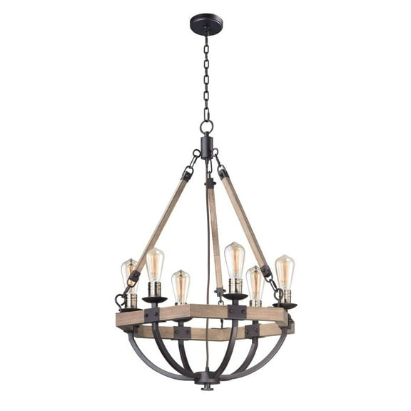 20335WOBZ Maxim Lighting Lodge-6 Light Chandelier-24 Inches wide by 34 inches high -Traditional Installation