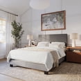 thumbnail image 1 of CorLiving Celeste Modern Upholstered Adult Full Size Bed Frame with Headboard, Box Spring Required, Grey, 1 of 7