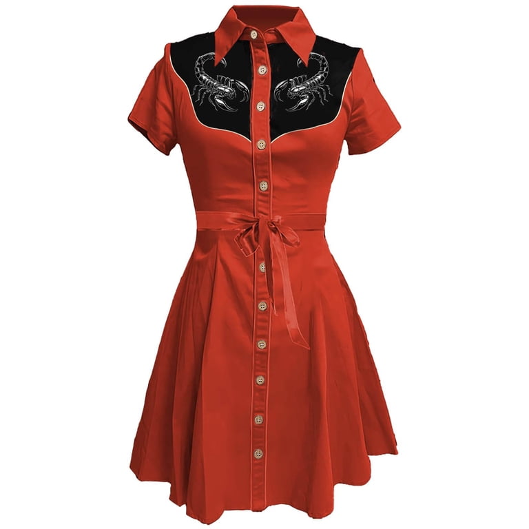 Vintage Western Flower Printed Shirt Dress Women Summer Button Down Casual Retro Style Midi Dresses T Shirt Dress for Women Knee Length Dresses for Women Casual Dress Casual Short Summer Dress with - Vintage Western Flower Printed Shirt Dress Women Summer Button Down Casual Retro Style Midi Dresses T Shirt Dress for Women Knee Length Dresses for Women Casual Dress Casual Short Summer Dress with -