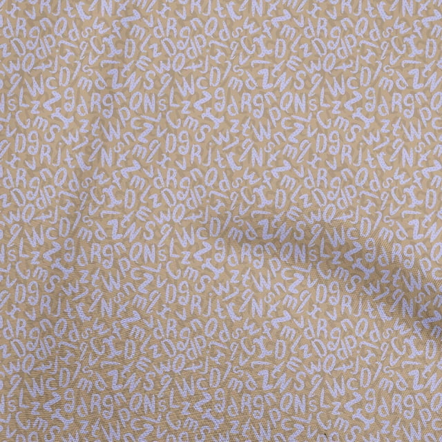 oneOone Cotton Poplin Light Brown Fabric Alphabet Craft Projects Decor Fabric Printed By The Yard 56 Inch Wide