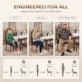 thumbnail image 5 of EOP Upholstered Dining Chairs Set of 6, Faux Leather Dining Side Chairs, Farmhouse Dining Room Chairs, Stylish Kitchen Chairs with Solid Wood Legs and Padded Seat, Dark Brown, 5 of 11